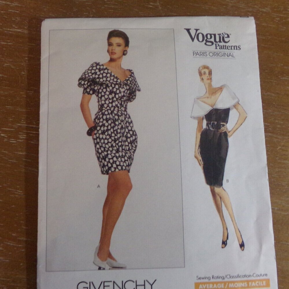GIVENCHY UNCUT VOGUE PATTERN 2250 SZ.'S 6-8-10 MISSES